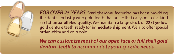 Gold denture and gold natural teeth